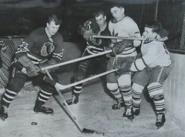 Benny Woit, Allan Stanley, Ron Stewart, Tod Sloan, February 2, 1956.