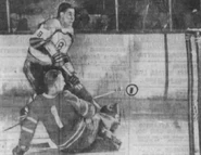 John Bucyk, Johnny Bower, Game 6 of the 1959 Semi-finals, April 4, 1959.