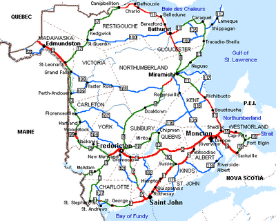 New Brunswick road map.png