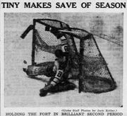  stops 's penalty shot, Game 2 of the 1937 Quarter-finals, March 26, 1937.