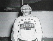 Peter Slobodian of the New York Americans wore a facial protector in the 1940-41 season.
