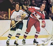 Ron Ward and Wayne Carleton in 1972-73 season action.