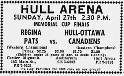 Game ad from the second game @ Hull.