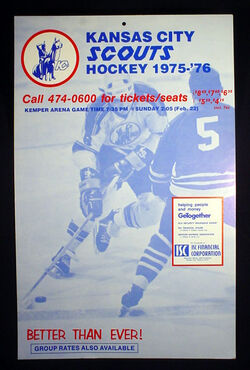 Defunct Kansas City Scouts NHL Hockey 1975