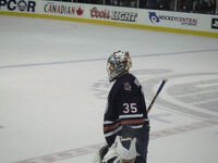 Roloson, playing for the Edmonton Oilers