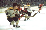 Bobby Orr and Bobby Clarke, Game 5 of the 1974 Stanley Cup Finals, May 16, 1974.