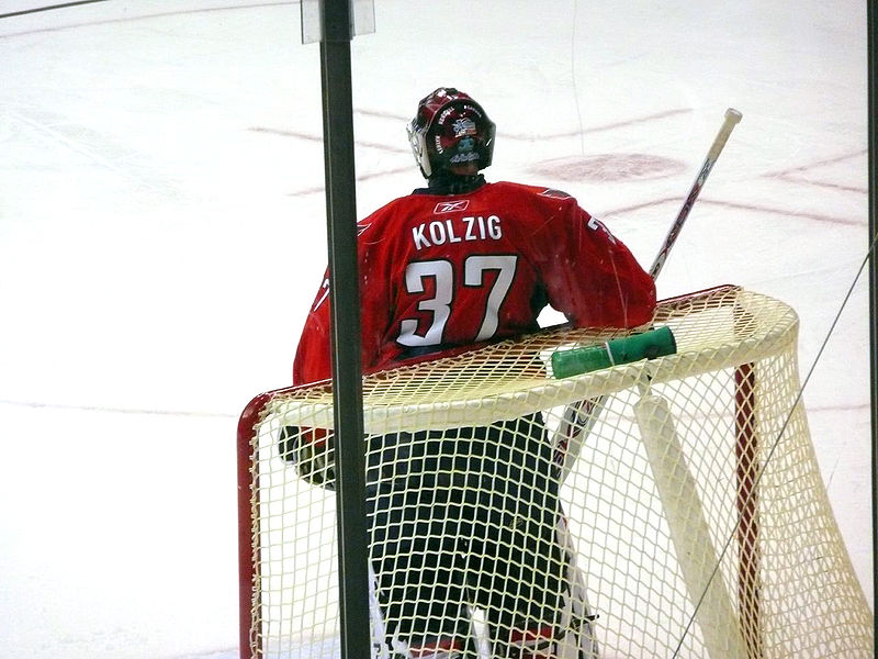 Olie Kolzig as a member of the Portland Pirates .