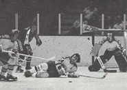 Brian Bradley, Frank Hughes, Bill Speer and Pete Donnelly in 1972-73 season action.