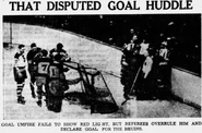 Disputed goal awarded to Ray Getliffe, January 12, 1937.