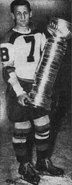 Cooney Weiland with the Stanley Cup, April 16, 1939.