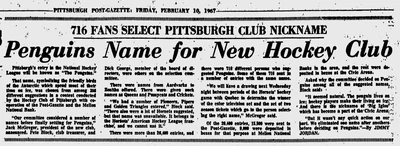 Pittsburgh Post-Gazette Feb. 10, 1967.