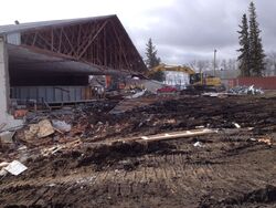 original arena during demolition