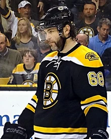 Jàgr with the Bruins during the 2013 Eastern Conference Finals.