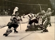 Norm Beaudin in action against the Czech National team, September 1975.