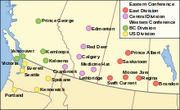 WHL Team Locations