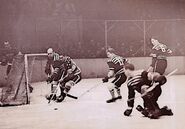 Clarence Abel, Walter Jackson, Tom Cook, Paul Thompson, Charlie Gardiner in 1933 action.