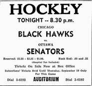 49-50ChicagoExhOttawaGameAd.jpg (49 KB) Pre-season @ Ottawa