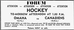 63-64NHLExhMontrealGameAd.jpg (45 KB) Pre-season exhibition @ Montreal