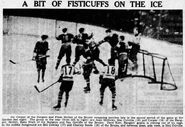 Bruins-Rangers dust-up, January 3, 1937.