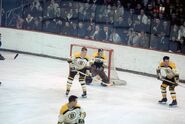 Bobby Orr, Gerry Cheevers, Pit Martin, Joe Watson, November 10, 1966.