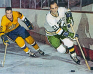 Eddie Joyal and Bob Baun, wearing the Seals pre-season jersey.