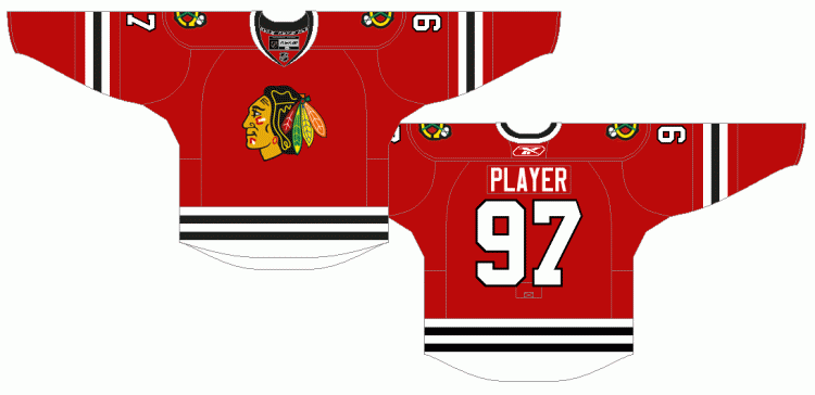 86-87 All embroidered - CHICAGO BLACKHAWKS JERSEY HISTORY