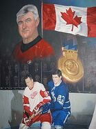 Mural for Quinn, with the bottom portion of the mural depicting him as a member of the Maple Leafs