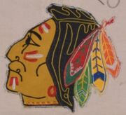 Black Hawks logo from 1955-57.