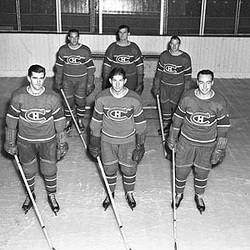 Punch line: Maurice Richard (bottom left), Elmer Lach (centre), and Toe Blake (bottom right)