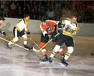 Ted Green, Gary Dornhoefer, Eddie Shack, March 7, 1968.