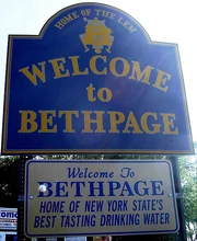 Bethpage Welcome Sign.