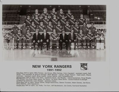 1991–92 New York Rangers season, Ice Hockey Wiki