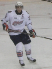 Calvin de Haan in an Oshawa Generals uniform