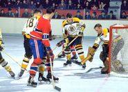 Ed Westfall, Claude Larose, Ted Green, Gerry Cheevers, December 28, 1966.