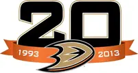 Anahiem Ducks 20th anniversary logo worn for the .