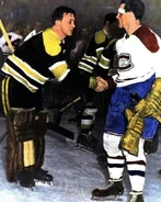 Jim Henry and Richard shaking hands after the completion of the 1952 Semifinal series.
