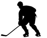 Silhouette hockey player 2