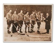 NHL President Calder presents the Stanley Cup to Bill Cook, April 13, 1933.