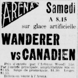 Ad for the Wanderers' Dec. 21 home game.