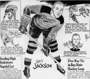 Art Jackson cartoon in the new Bruins jersey, December 30, 1940.