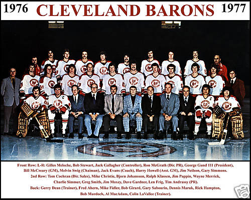 NHL Cleveland Barons 1976-77 uniform and jersey original art