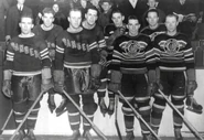 Brothers Colville, Patrick, Bentley and Carse before a game on December 1, 1940.