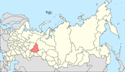 A map overview of Sverdlovsk Oblast.