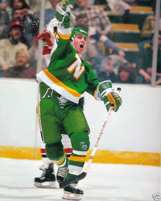 American professional ice hockey player Neal Broten #7 of the