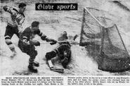 Woody Dumart scores on Turk Broda, December 17, 1940.