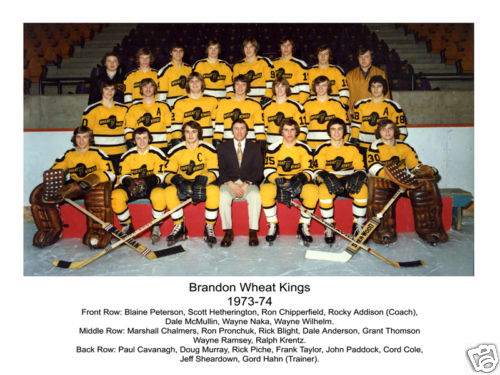 Brandon Wheat Kings hockey logo from 1974-75 at