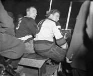10Dec1935-Roger Jenkins Lionel Conacher.jpg (138 KB) Maroons Lionel Conacher and Bruins Roger Jenkins sit together in the penalty "box" during the Bruins 2-0 win, December 10, 1935.