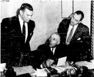 Frank Udvari, Clarence Campbell and Carl Voss in March 1955.