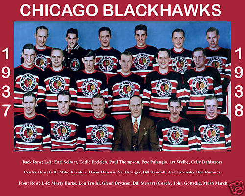 Chicago Blackhawks Slate Grey 1937 Logo Club Tee