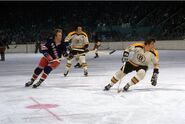 Glen Sather, Phil Esposito and Bobby Orr, Game 5 of the 1972 Stanley Cup Finals, May 9, 1972.